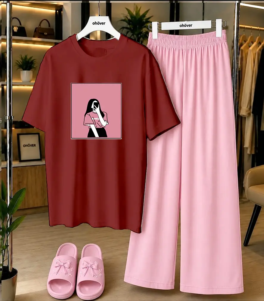 2 Pcs Women's Stitched Cotton Jersey Printed Night Suit