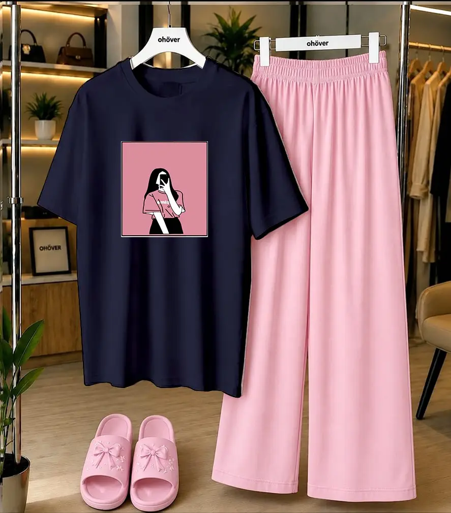 2 Pcs Women's Stitched Cotton Jersey Printed Night Suit