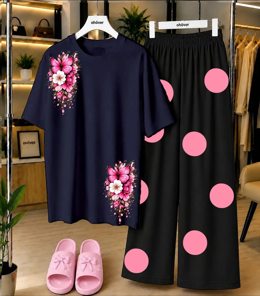 2 Pcs Women's Stitched Cotton Jersey Printed Night Suit