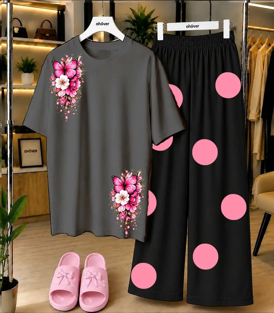2 Pcs Women's Stitched Cotton Jersey Printed Night Suit