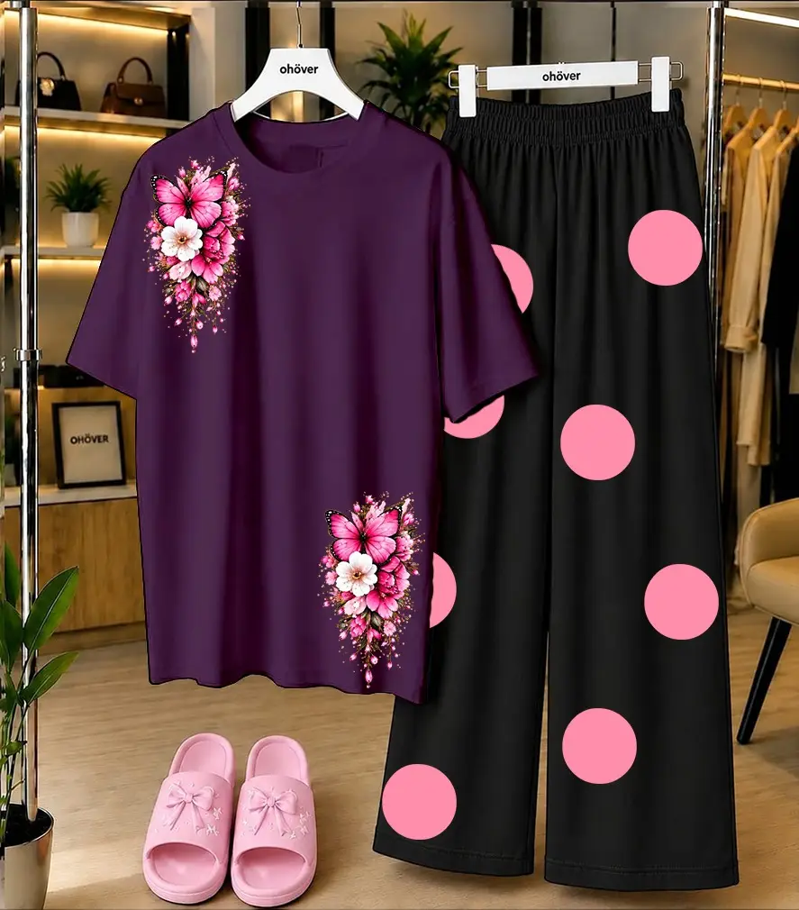 2 Pcs Women's Stitched Cotton Jersey Printed Night Suit