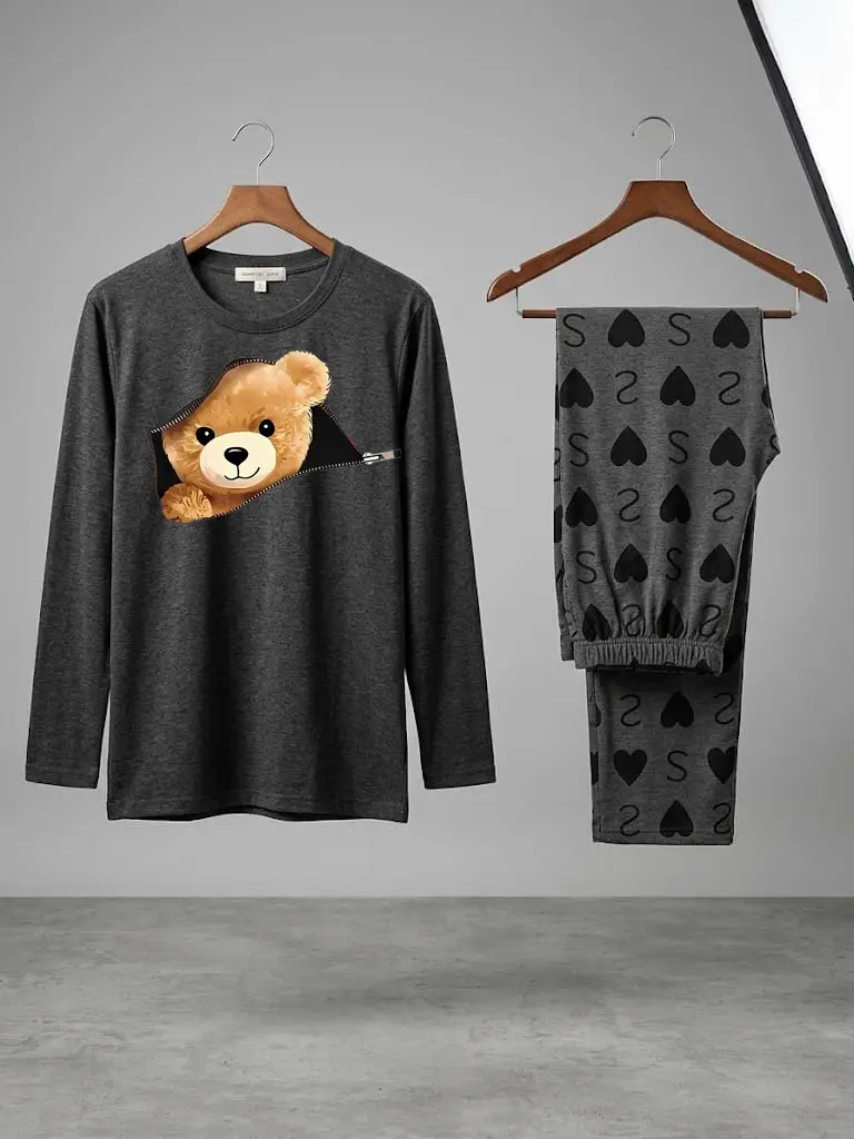 2 Pcs Women's Stitched Cotton Jersey Printed Night Suit