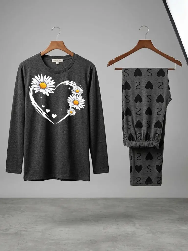 2 Pcs Women's Stitched Cotton Jersey Printed Night Suit
