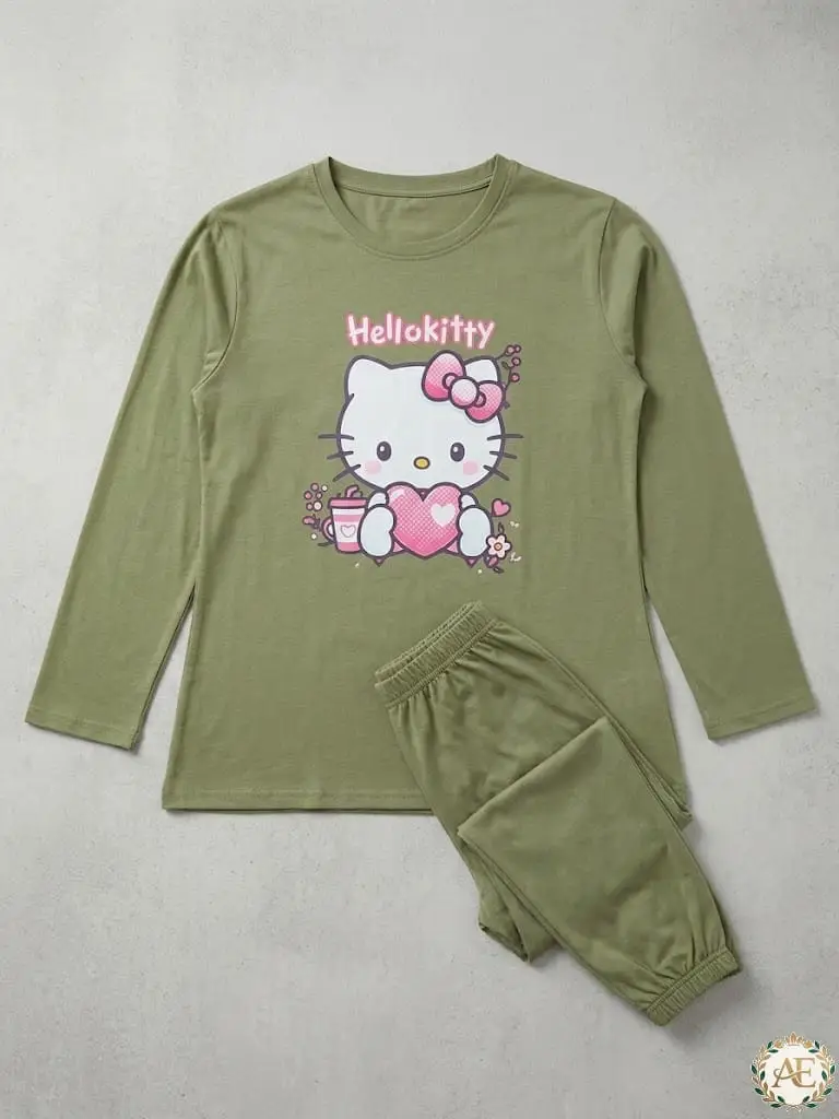 2 Pcs Women's Stitched Jersey Printed Night Suit