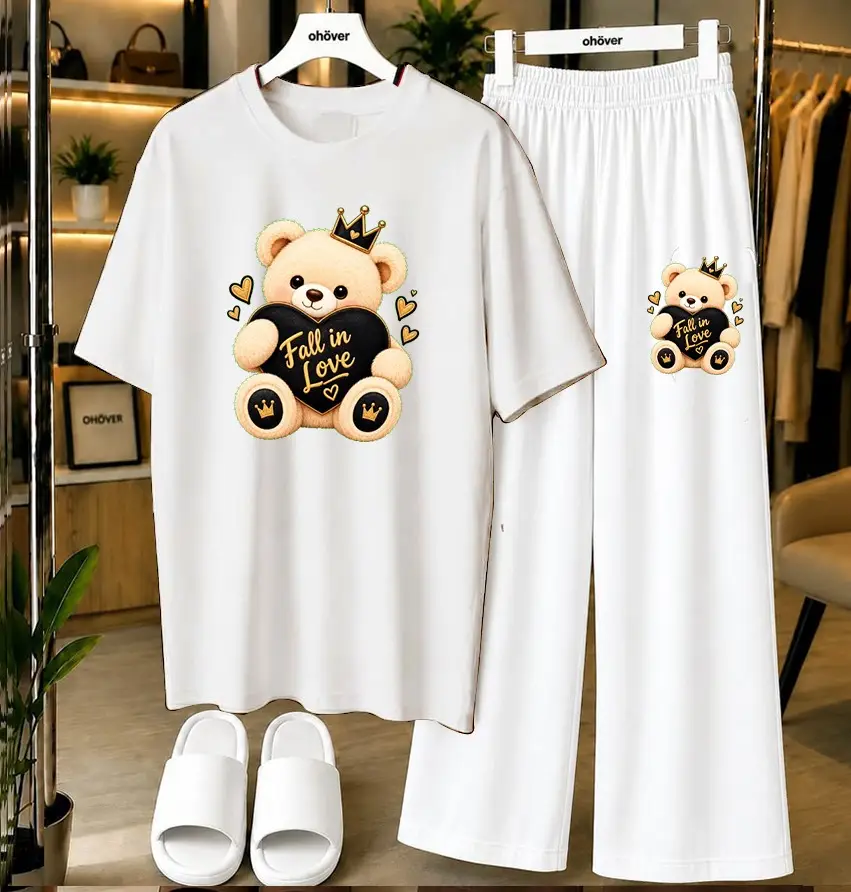 2 Pcs Women's Stitched Jersey Printed Night Suit