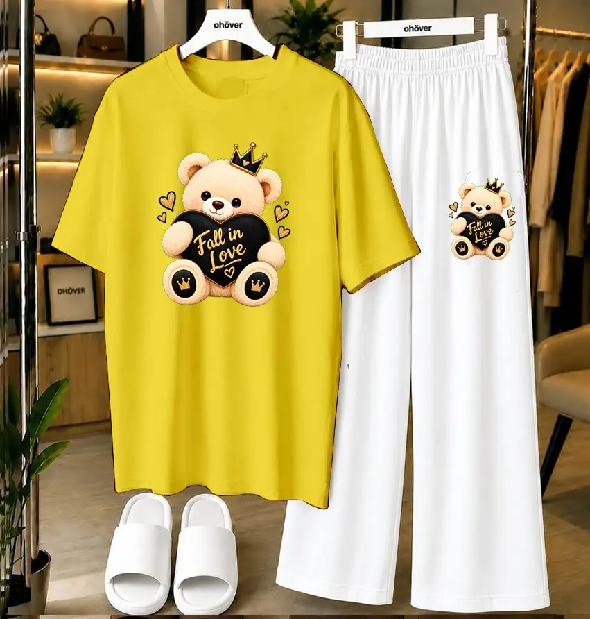 2 Pcs Women's Stitched Jersey Printed Night Suit