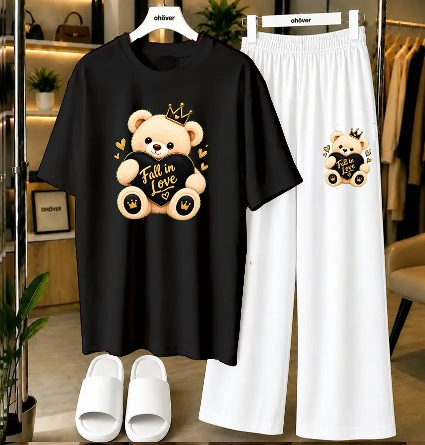 2 Pcs Women's Stitched Jersey Printed Night Suit