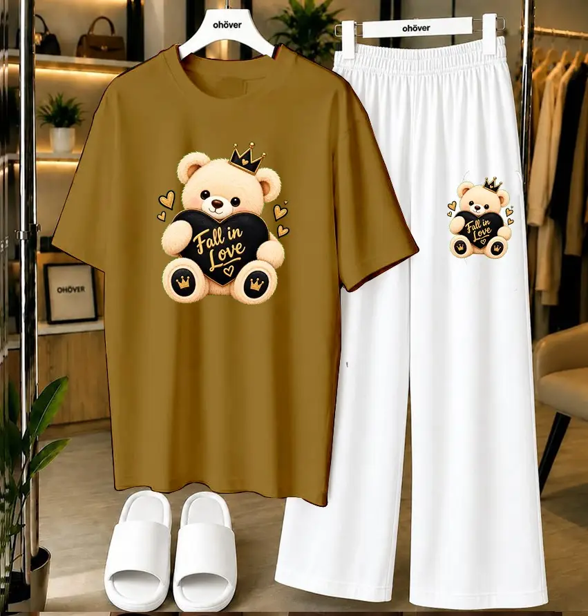 2 Pcs Women's Stitched Jersey Printed Night Suit