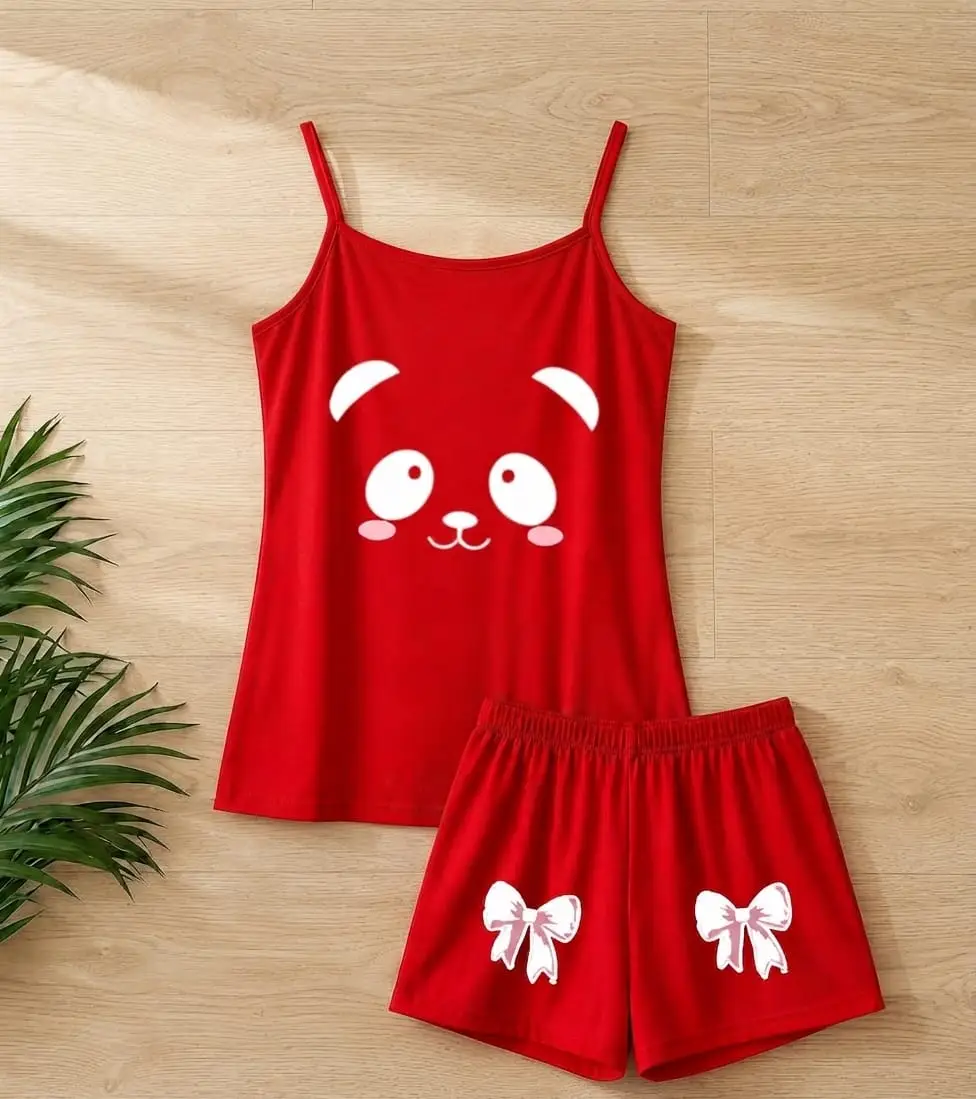 Cotton Jersey Printed Comfortable And Lightweight Camisole Set