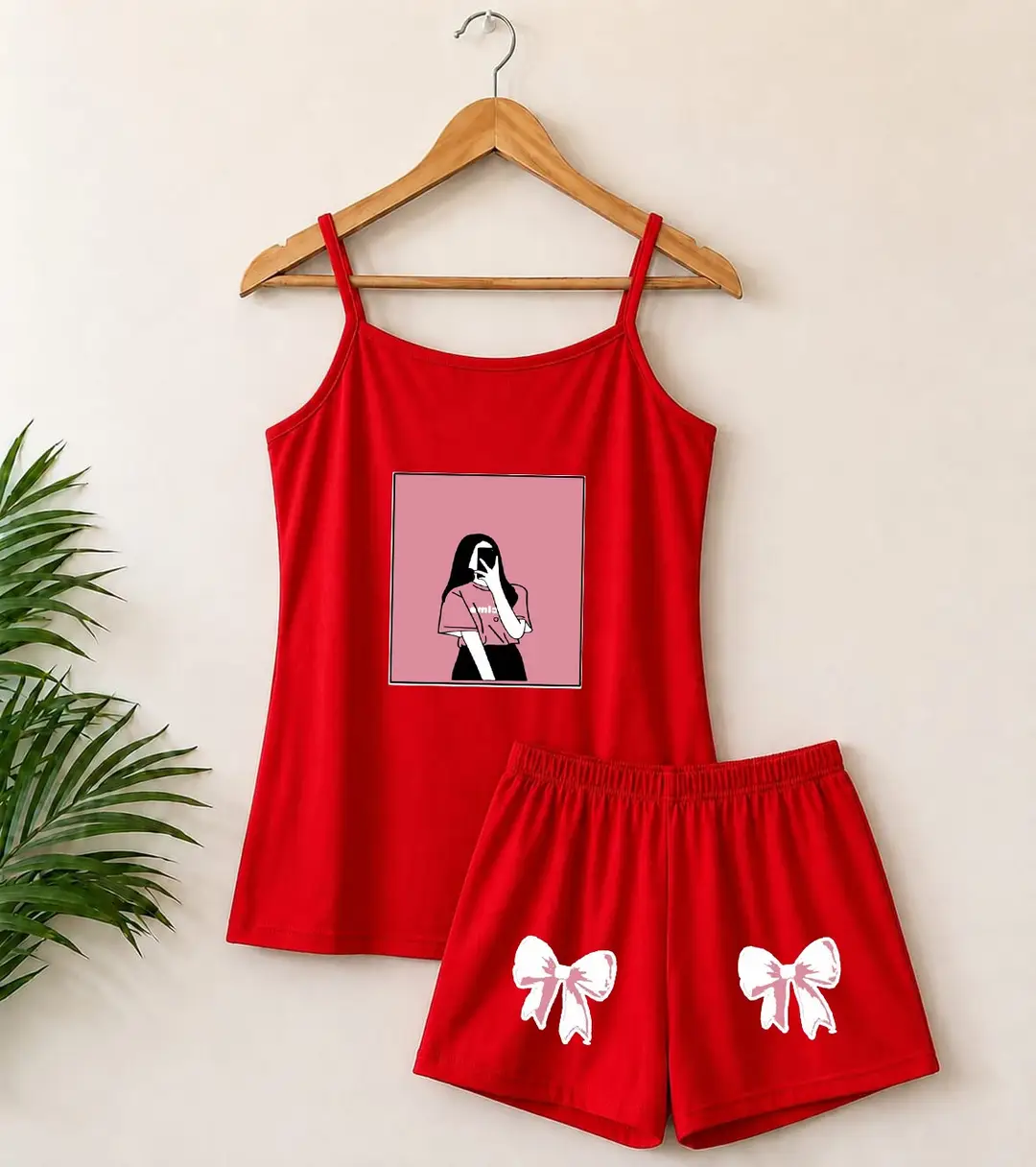 Cotton Jersey Printed Comfortable And Lightweight Camisole Set