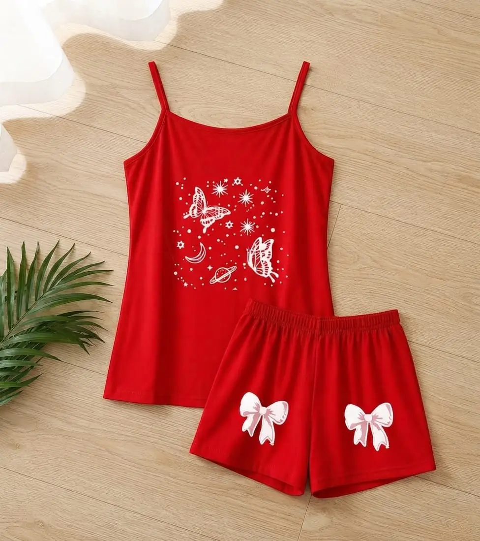 Cotton Jersey Printed Light Weight Camisole Set