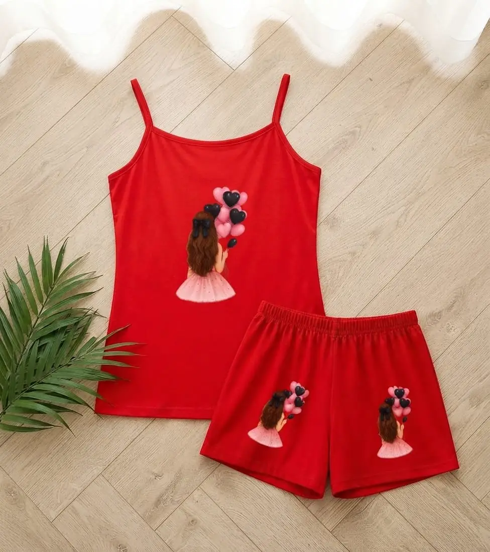 Cotton Jersey Printed Comfortable And Lightweight Camisole Set