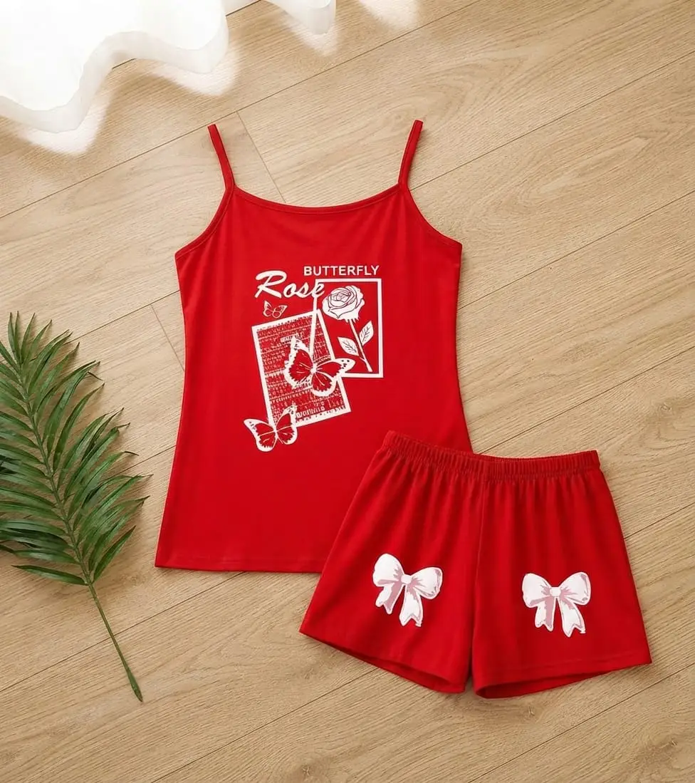 Cotton Jersey Printed Comfortable And Breathable Camisole Set