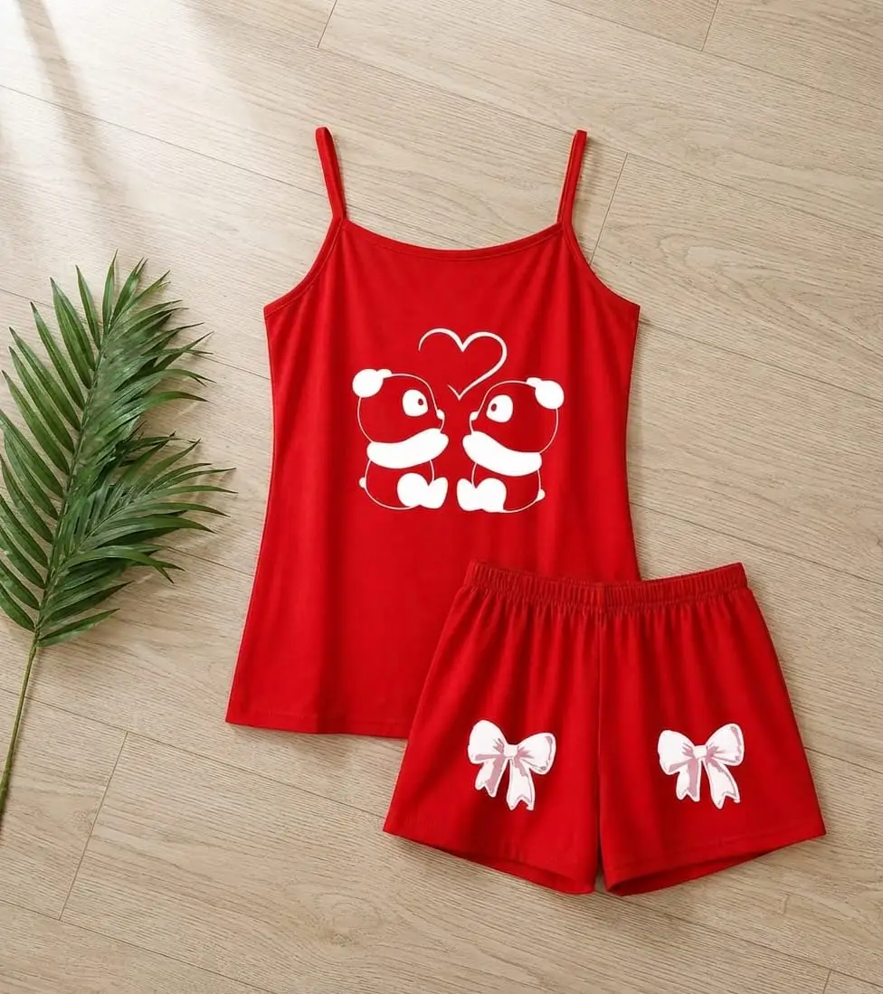 Cotton Jersey Printed Comfortable And Breathable Camisole Set