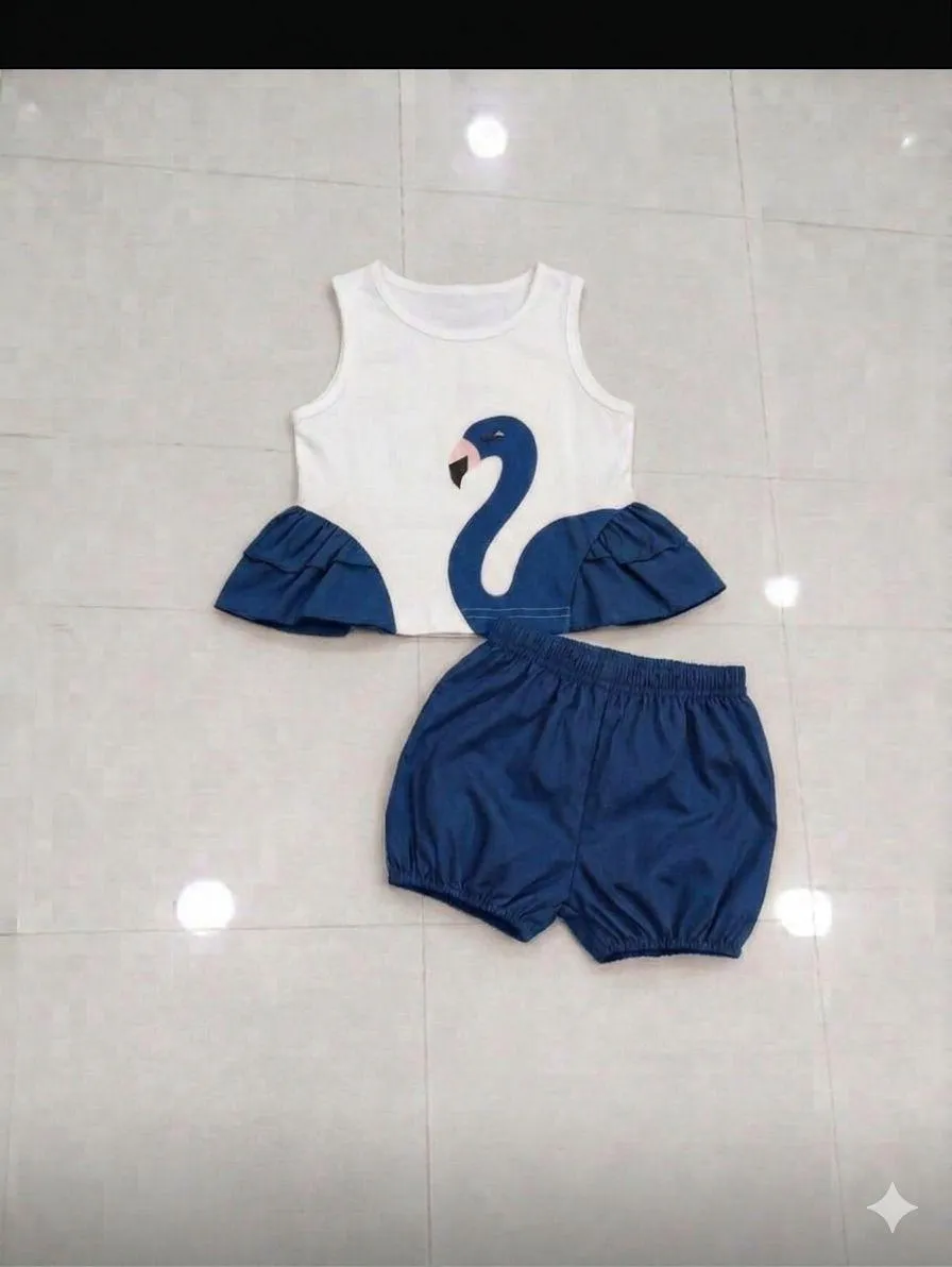Kids Sworn Outfit Set Blue White Shorts Set