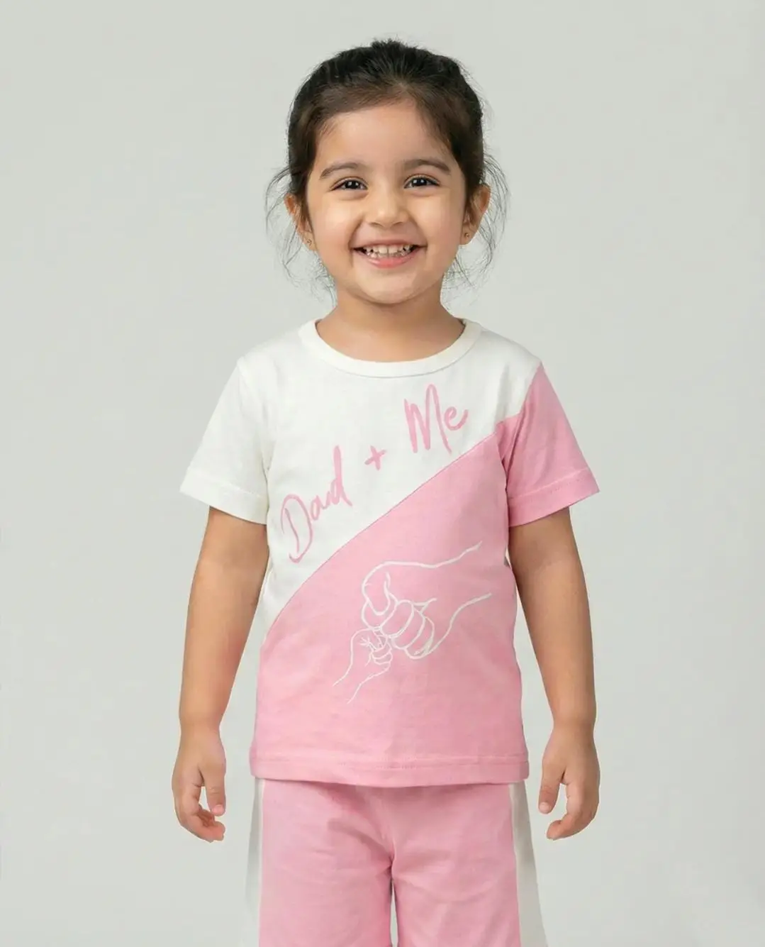 2 Pcs Girl's Stitched Jersey Printed Pajama And Shirt