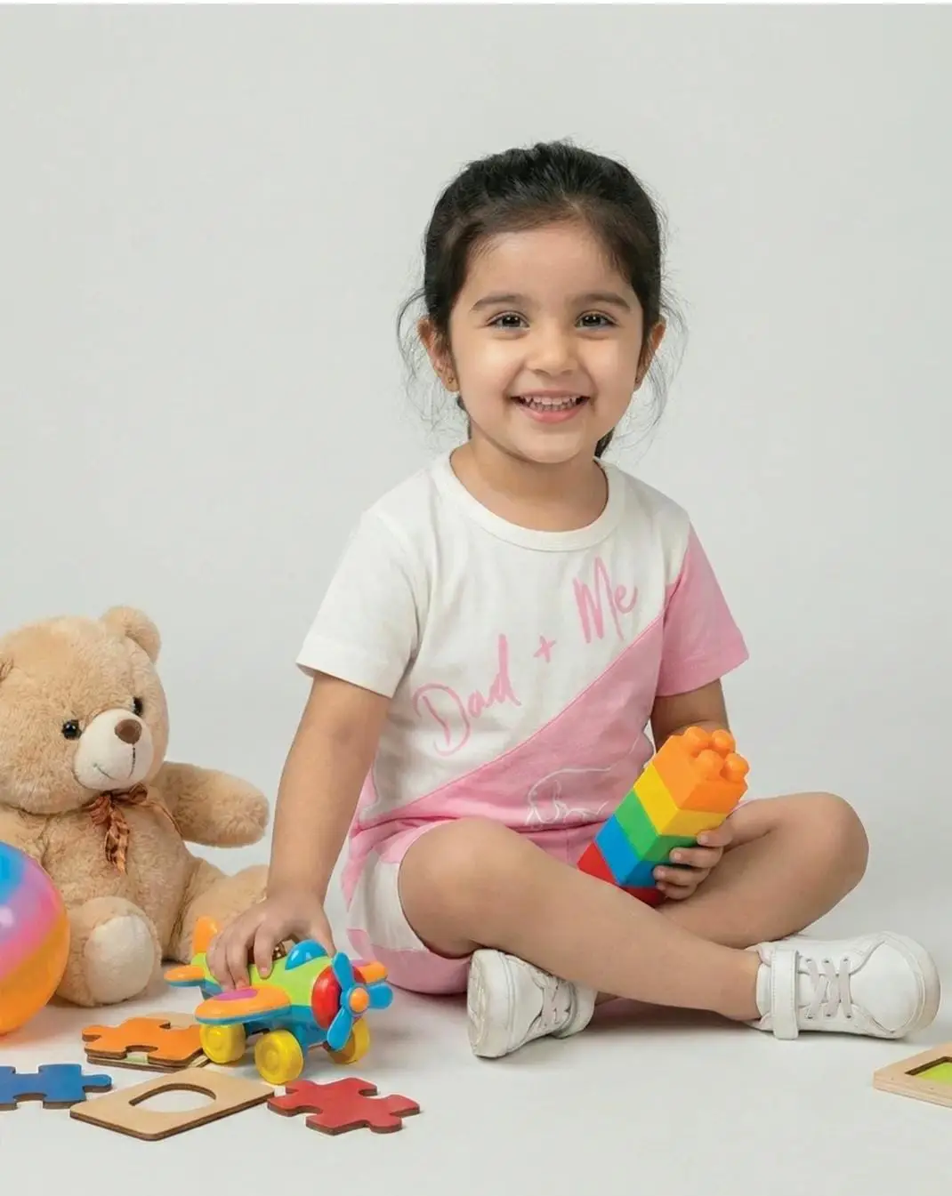 2 Pcs Girl's Stitched Jersey Printed Pajama And Shirt