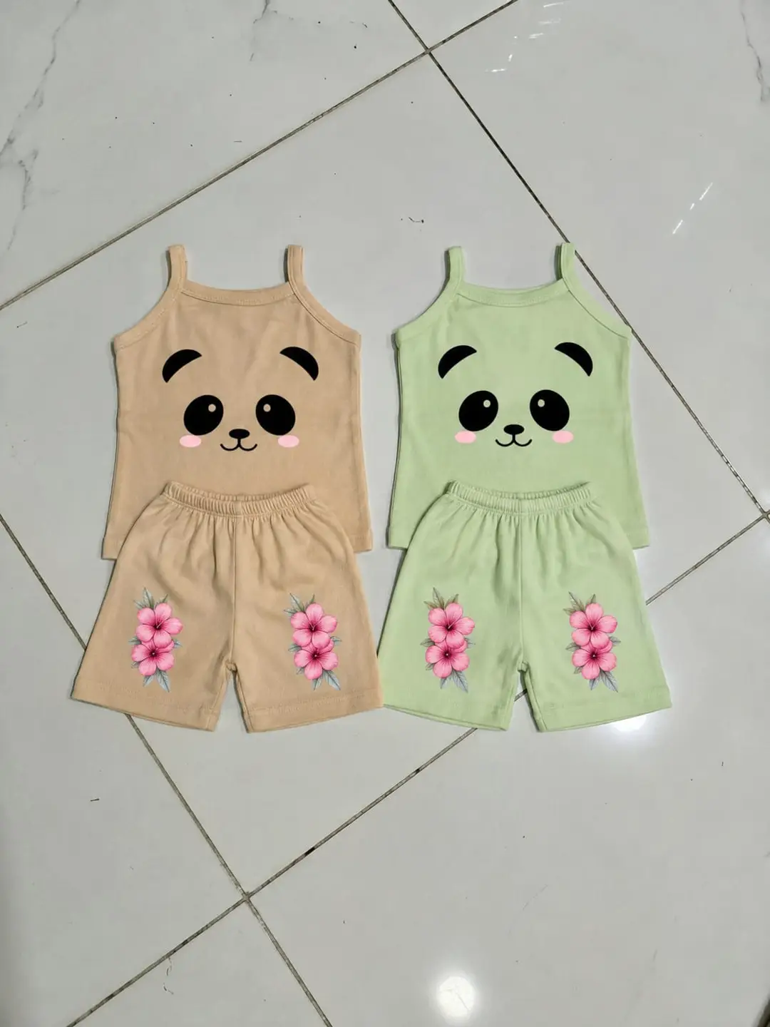 2 Pcs Unisex Jersey Printed T-Shirt And Shorts Set
