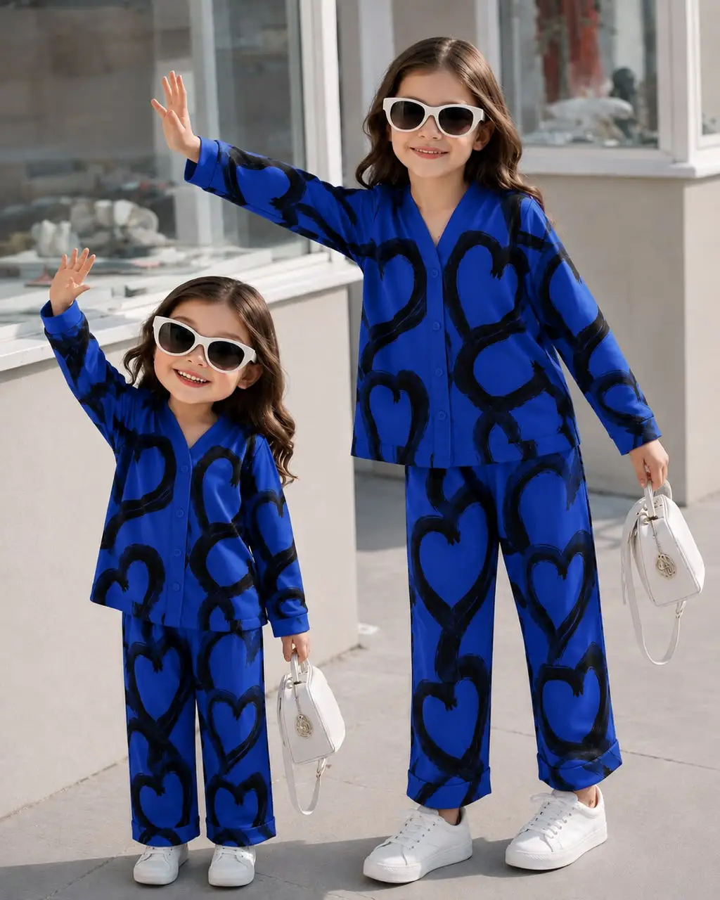 2 Pcs Girl's Cotton Jersey Printed Co-ord Set