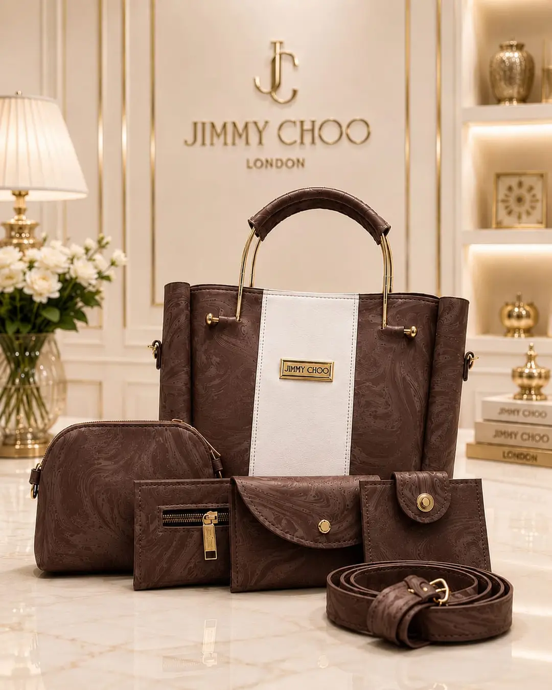 Women's Leather Textured Hand Bag Set