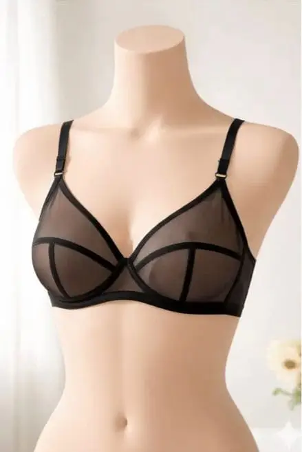 Net Plain Light Weight Bra Top