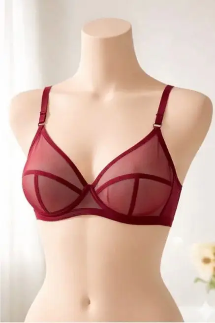 Net Plain Light Weight Bra Top