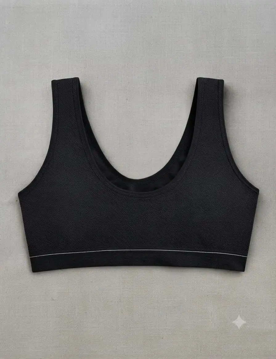 Jersey Chikan Embroidered Padded Bra Top