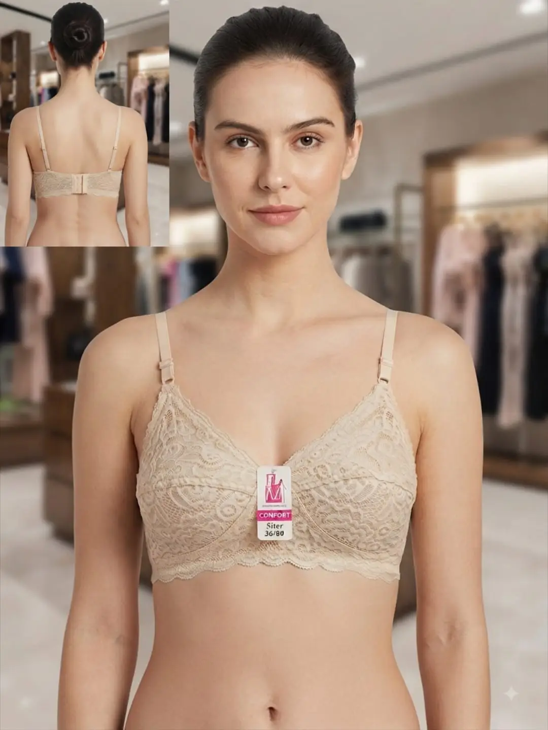 Jersey Chikan Embroidered Lightweight And Breathable Bra Top