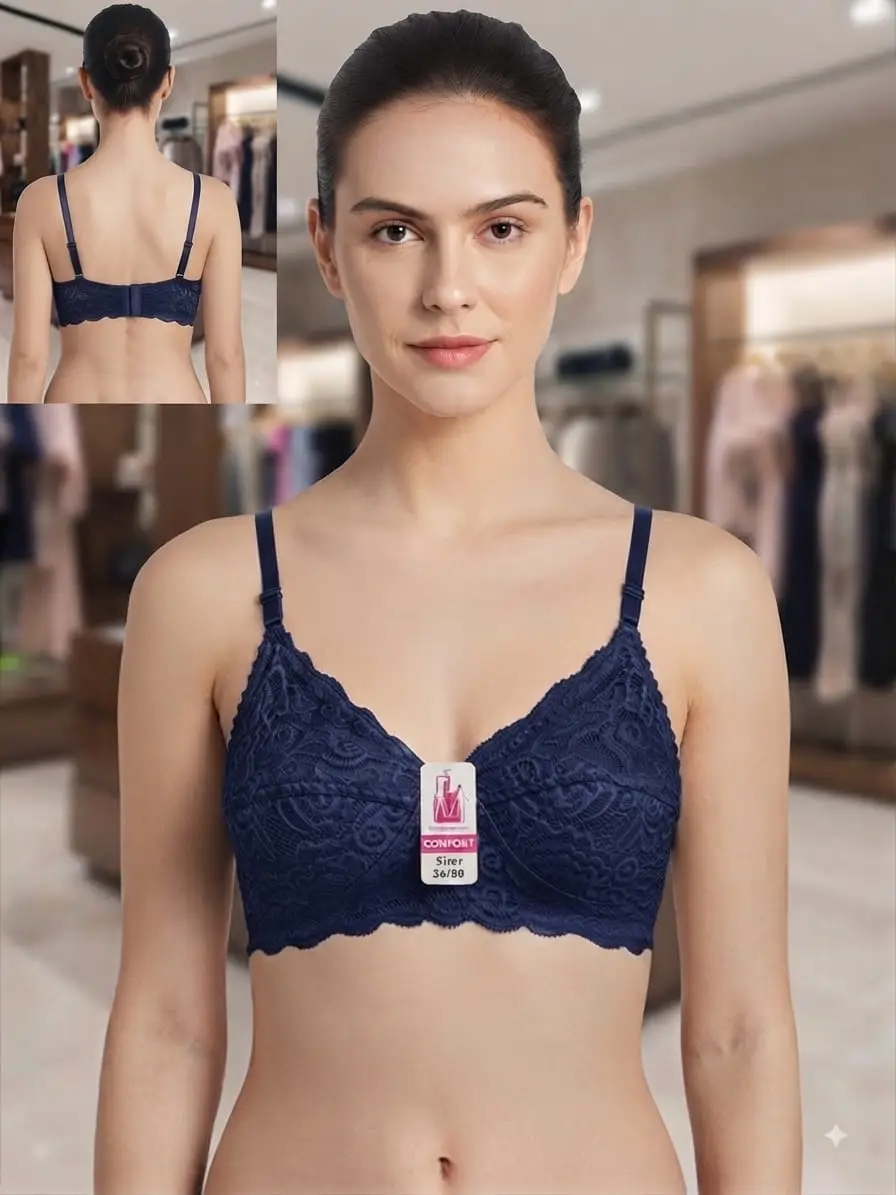 Jersey Chikan Embroidered Lightweight And Breathable Bra Top