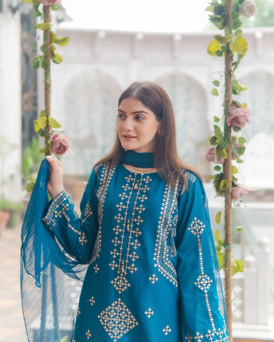 3 Pcs Women's Stitched Cotton Embroidered Suit