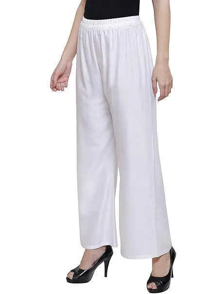 White Wide Leg Pants 38 Inches High Waist