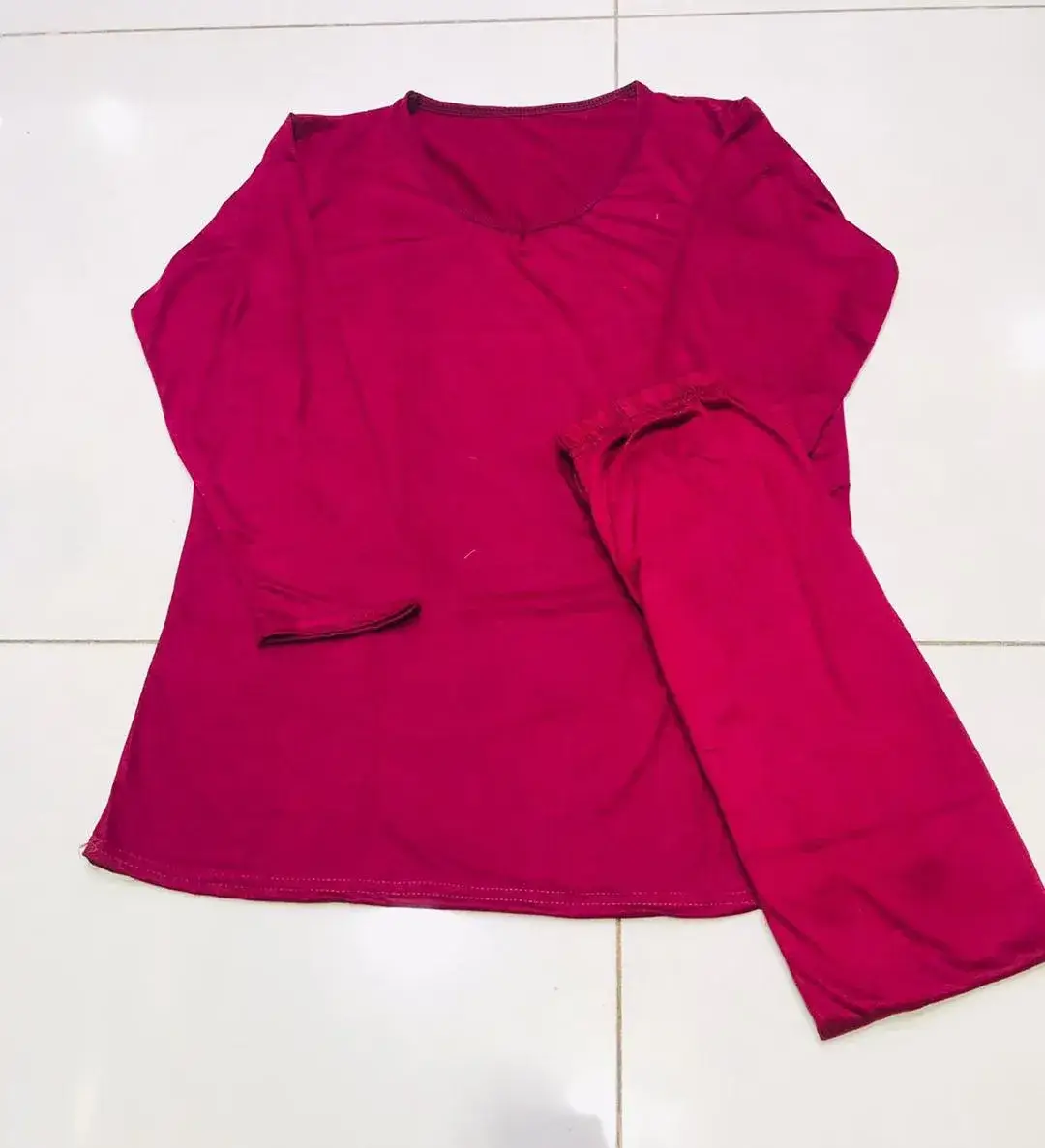 2 Pcs Women's Stitched Cotton Jersey Plain Night Suit
