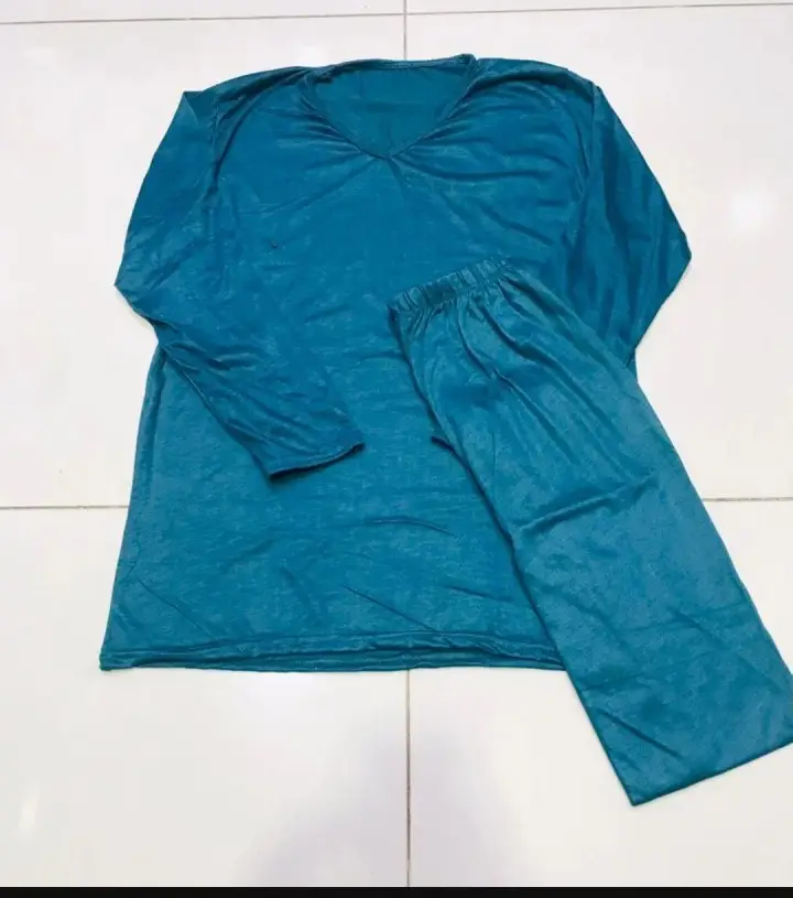 2 Pcs Women's Stitched Cotton Jersey Plain Night Suit