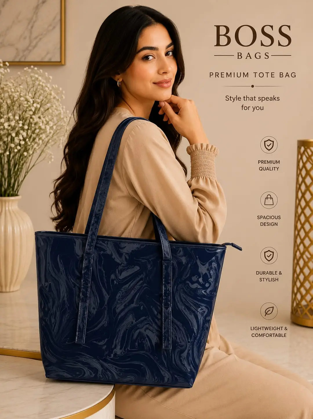 Girl's Leather Textured Shoulder Bag