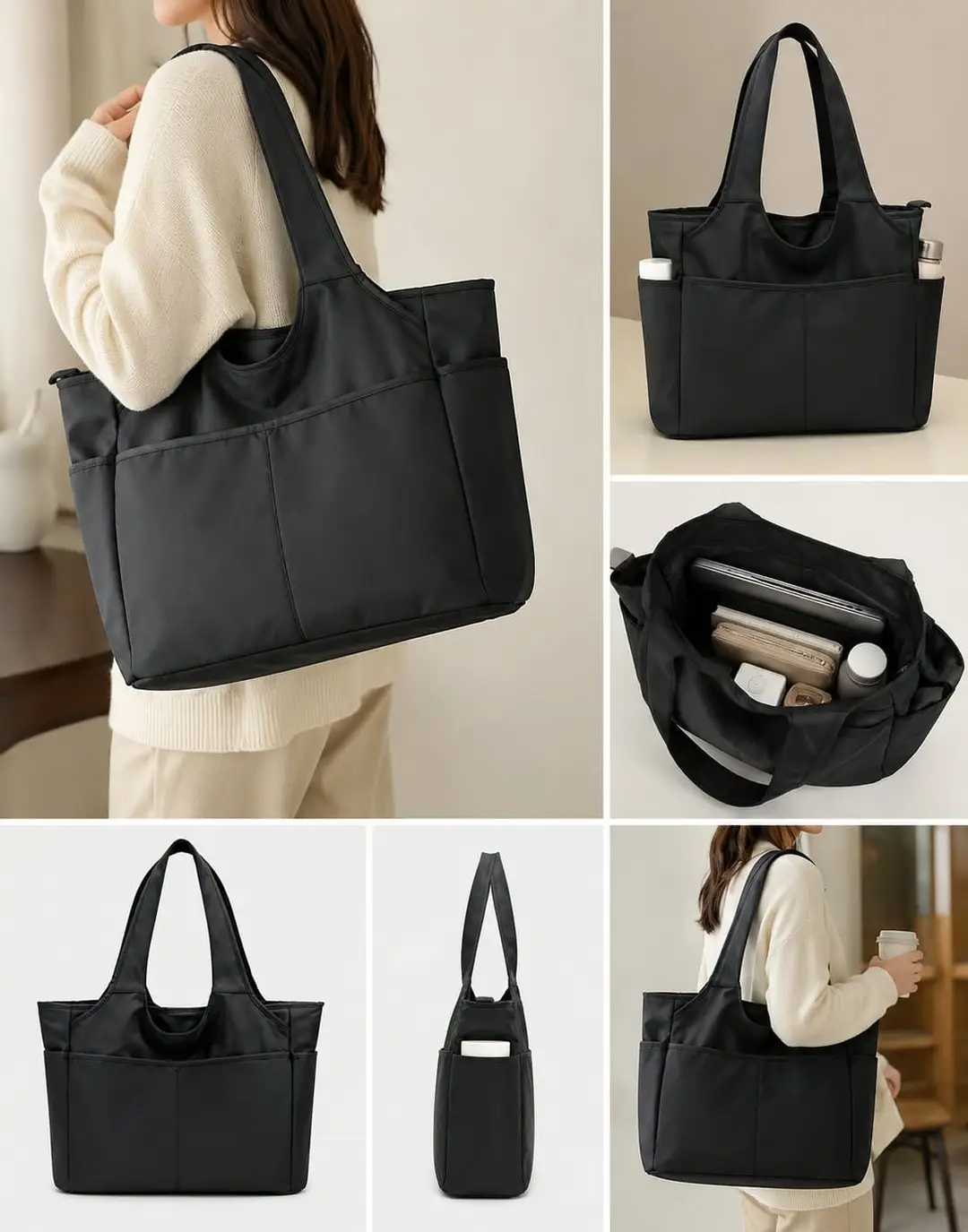 Women's PU Leather Plain Tote Bags