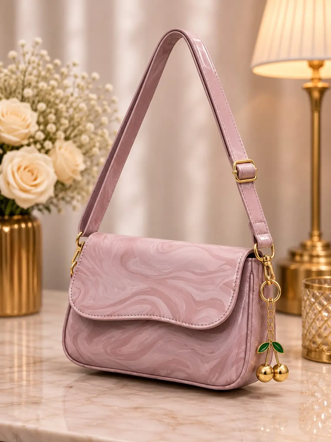 Girl's Leather Textured Shoulder Bag
