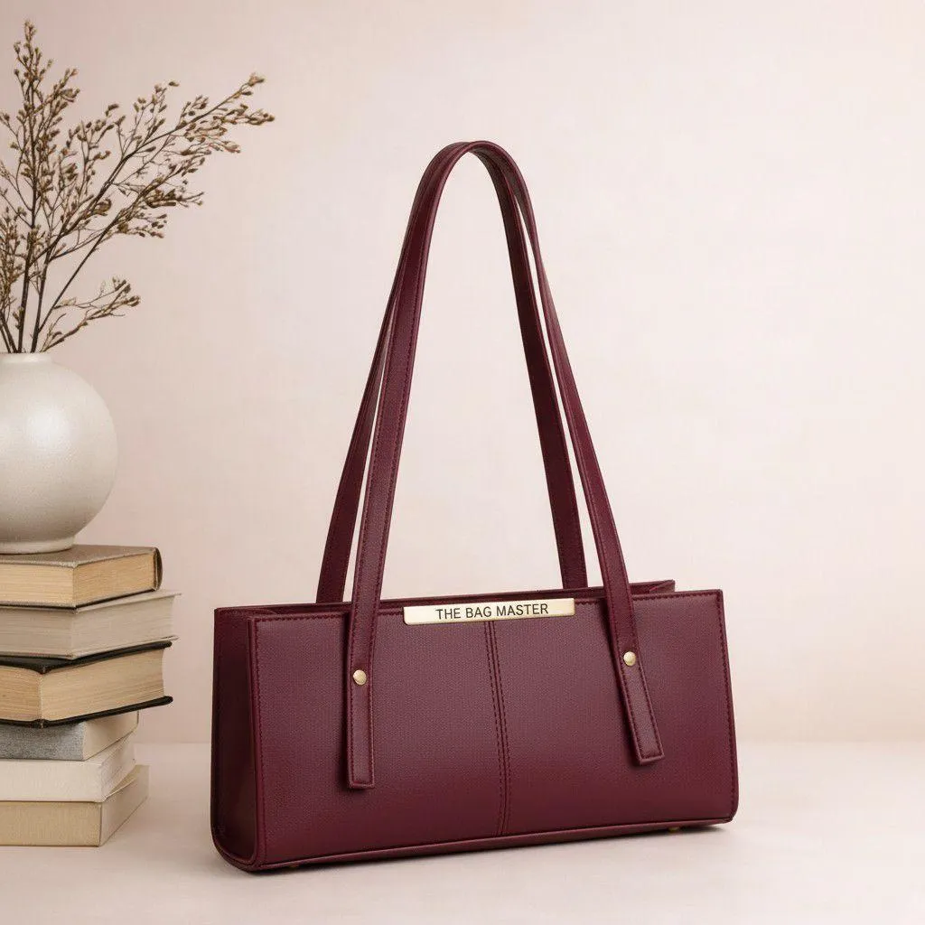 Girl's Brown Leather Top Handle Bag