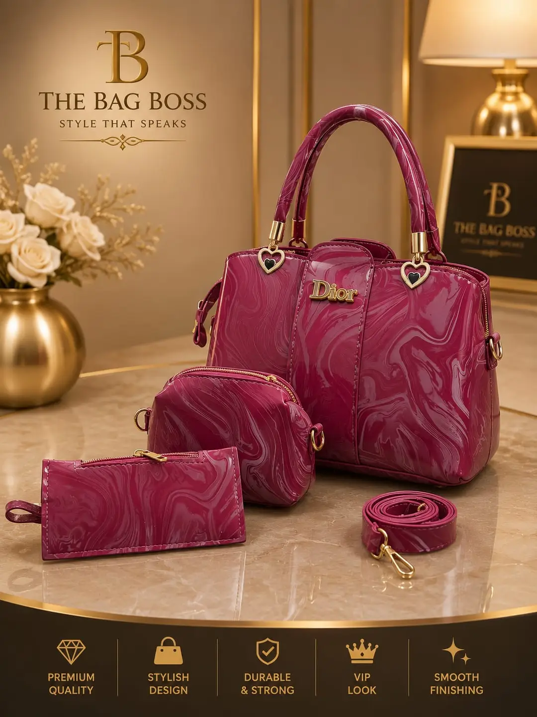 Girl's Leather Textured Hand Bag