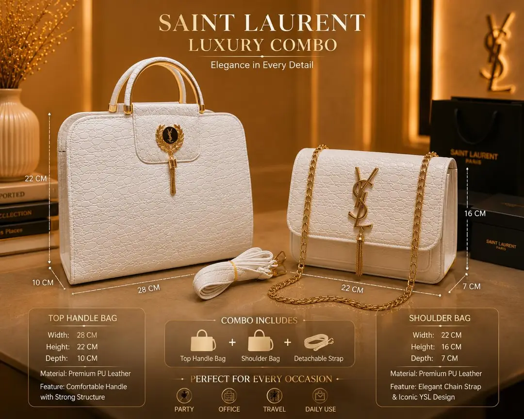 Girl's Leather Plain Hand Bag Set