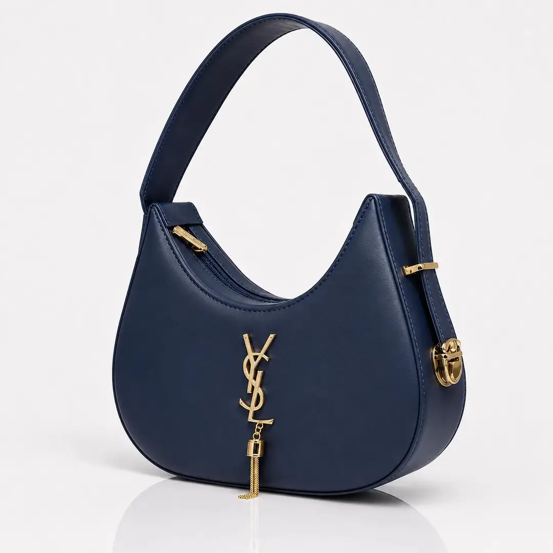 YSL Hobo Bag Plain Leather Adjustable Handle