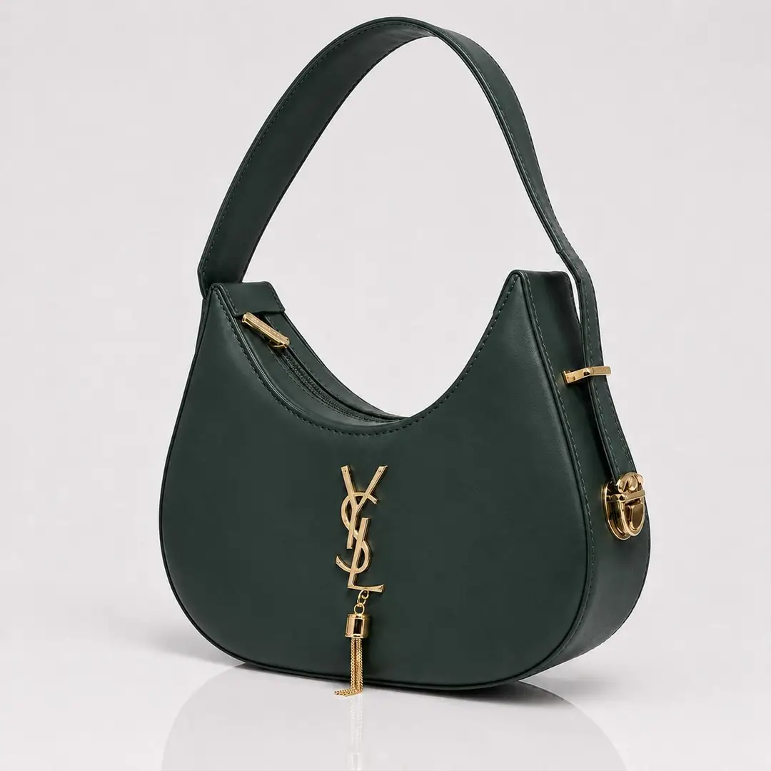 YSL Hobo Bag Plain Leather Adjustable Handle