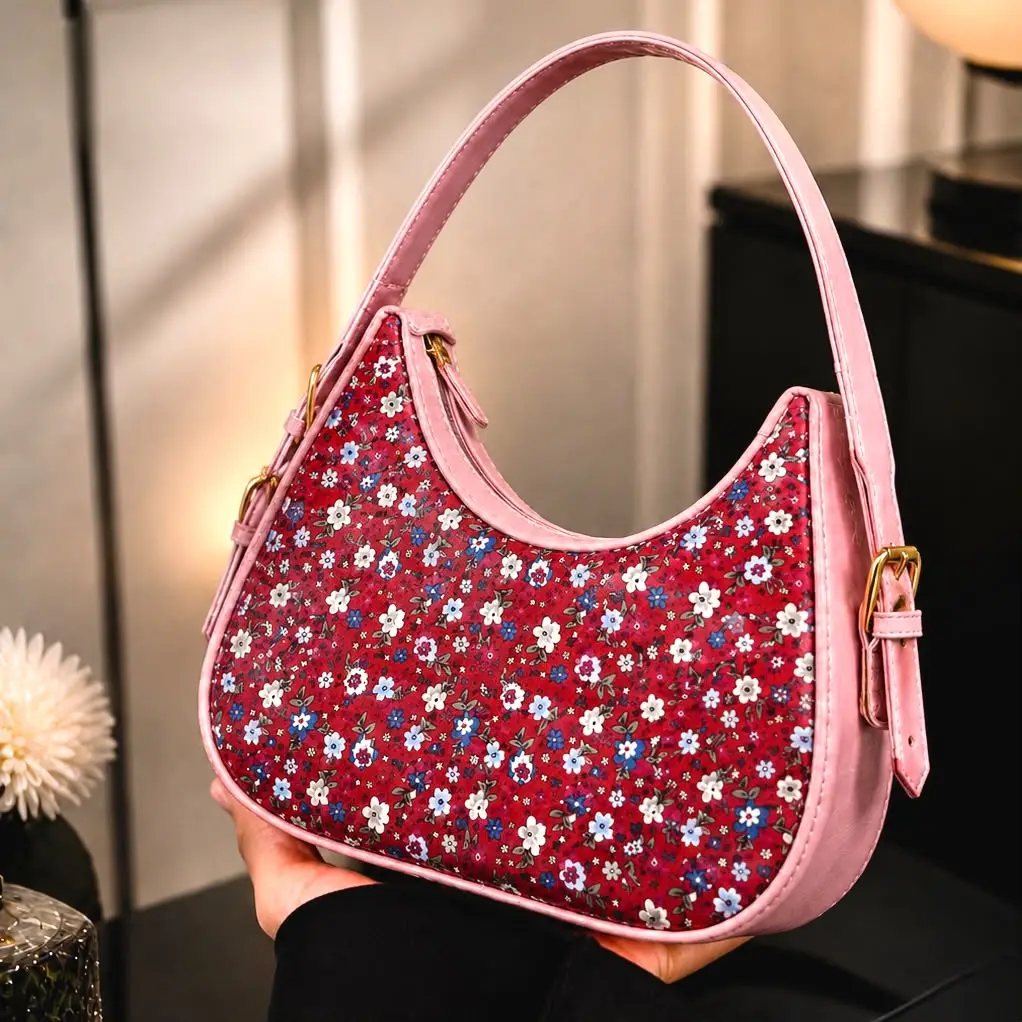 Floral Rexgine Hobo Bag Adjustable Handle