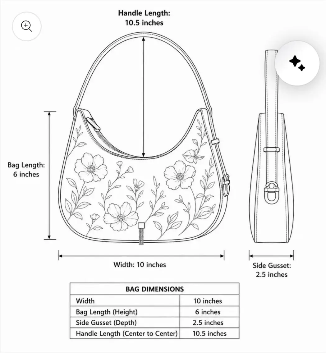 Floral Rexgine Hobo BagAdjustable Handle