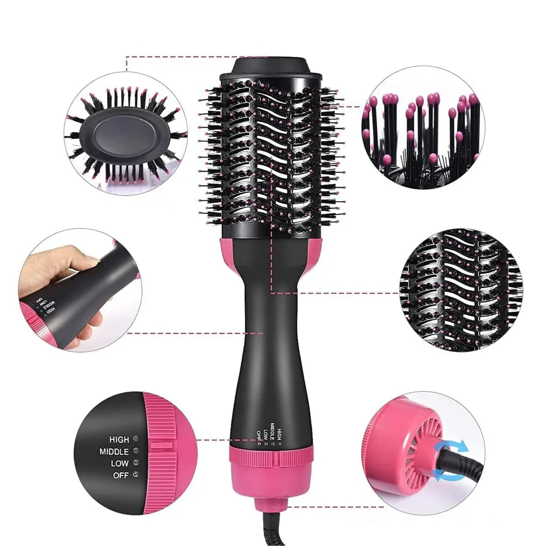 3-in-1 Hair Dryer Brush Black Ceramic Coated