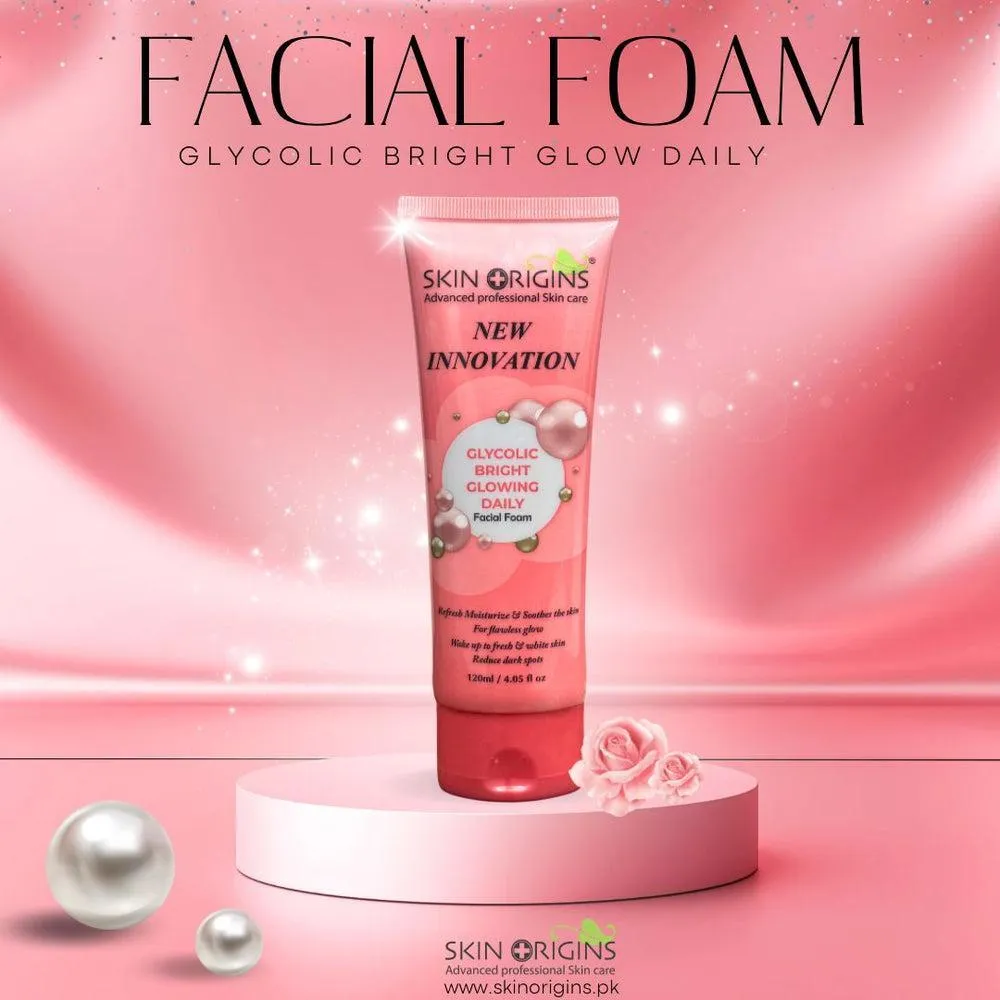 Glycolic Bright Facial Foam 120ml All Skin Types Whitening