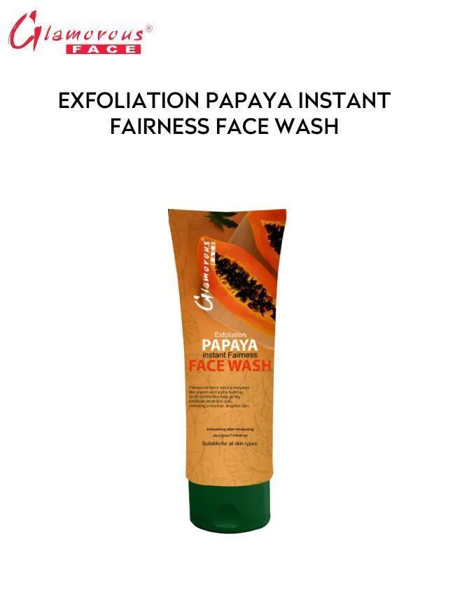 Glamorous Papaya Face Wash 100ml Brightening Exfoliator