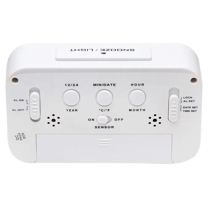 Alarm Clock for Kids,Battery Operated Digital Desk Clocks,with Smart Night Light,Temperature,Snooze Function,Small Electronic Clock for Bedroom Baby Room-