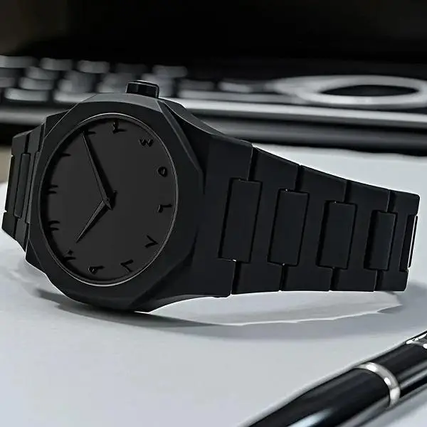 New stylish black Arabic aura watch