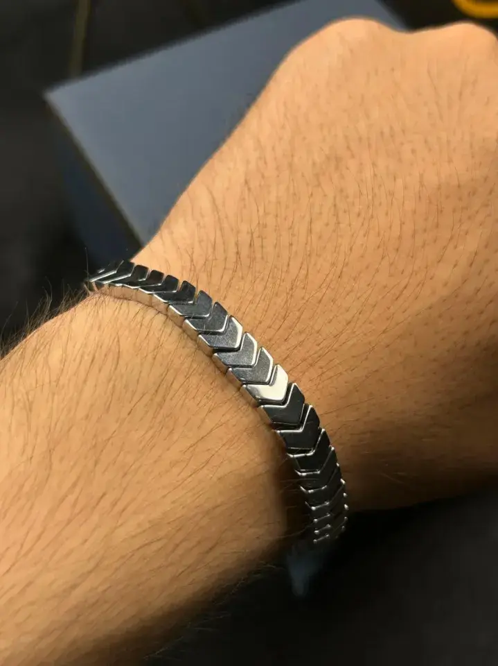 Men Adjustable Crystal Bracelet Black Golden