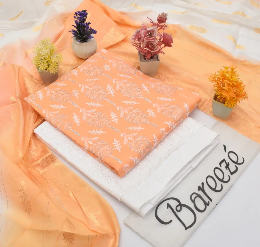 3 Pcs Women's Unstitched Embroidered Suit